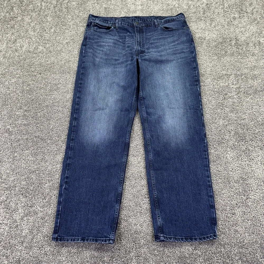 Levis 550 Jeans Mens 42x34 Blue Relaxed Straight Denim Medium Wash Stretch